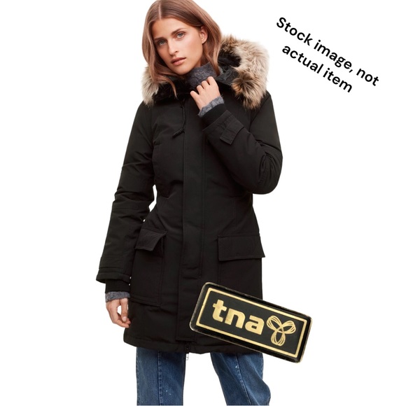 TNA Jackets & Blazers - TNA sz Small Long Mid Length Warm Insulated Black Parka Winter Jacket Coat